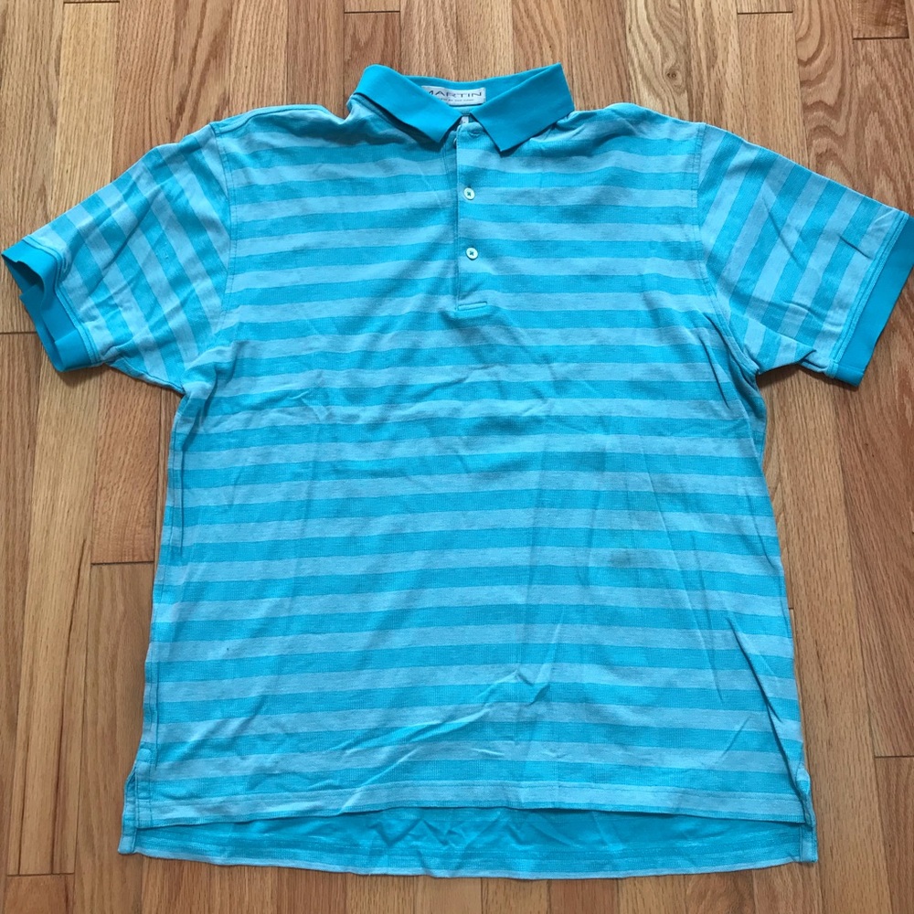 Martin Turquoise Striped Polo Shirt